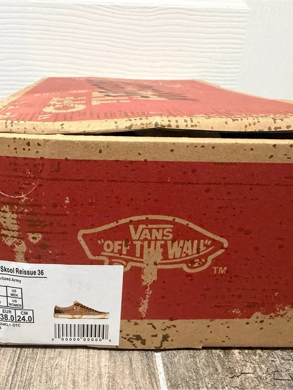Vans OTW x Satoshi Nakamoto Olive and Black Pearl-Trim Slip-On Sneakers - Picture 8 of 9
